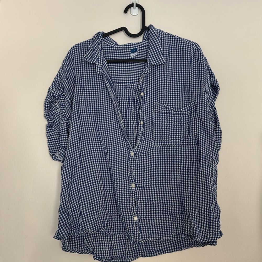 Old Navy gingham Button Up Short Sleeve